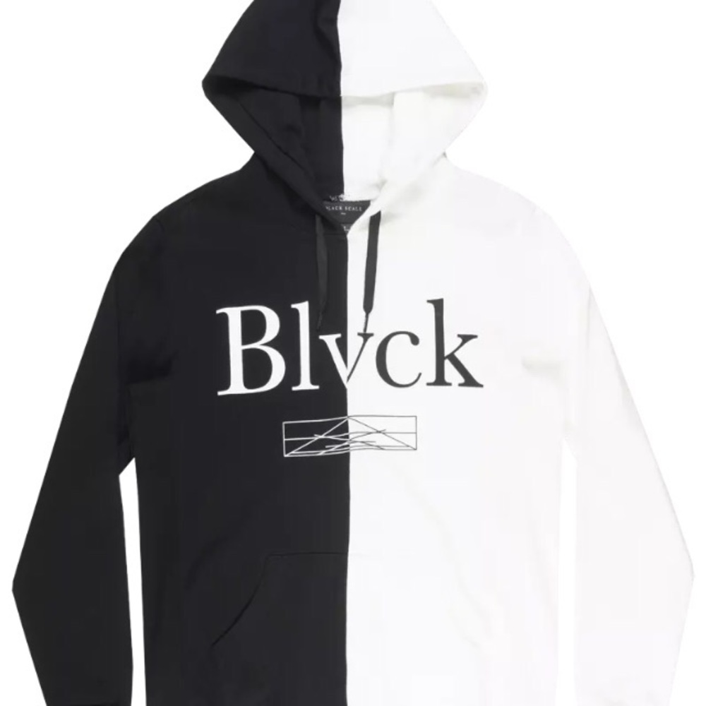 Black Scale split b&w hoodie. Small.